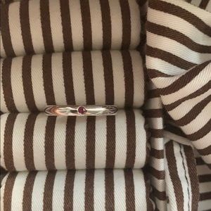 Silver Tiffany band with Pink Sapphire